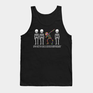 It's Ok O Be A Little Different Autism Halloween Skeleton Tank Top